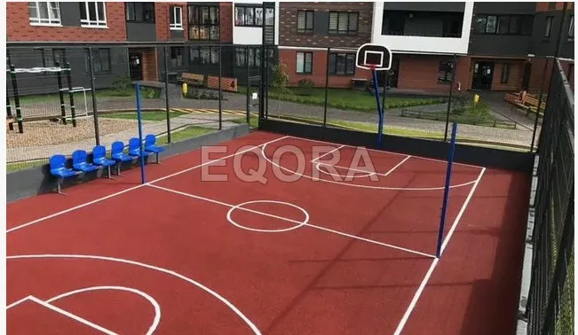 Бесшовное покрытие из резиновой крошки для баскетбольной площадки в Юрюзани